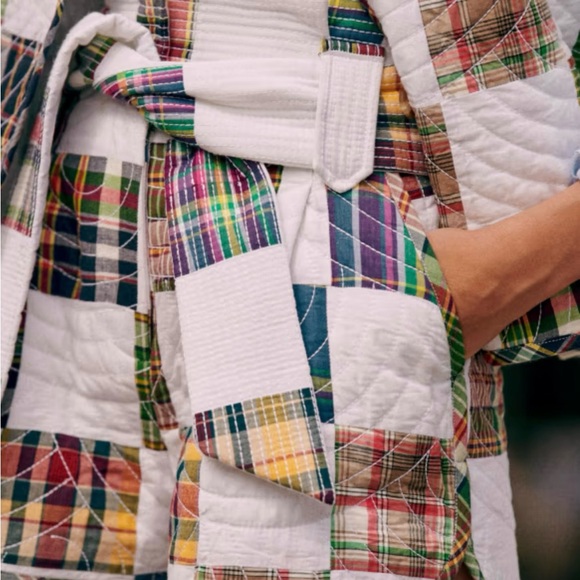 Sezane Madras Plaid Quilted Shorts - Picture 3 of 4